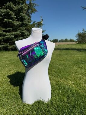 Sojourner Iridescent Holographic Crossbody Bag - Purple & Green Shift